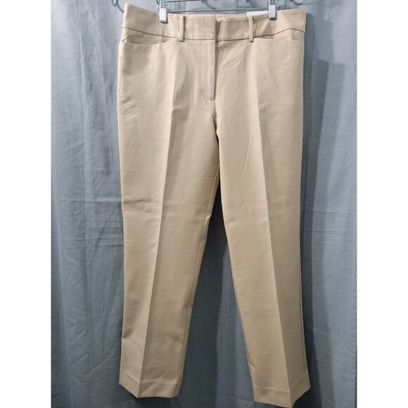 ANN TAYLOR The Ankle Pant Mid Rise Brown Light Slim leg  Size 12 - Picture 3 of 11